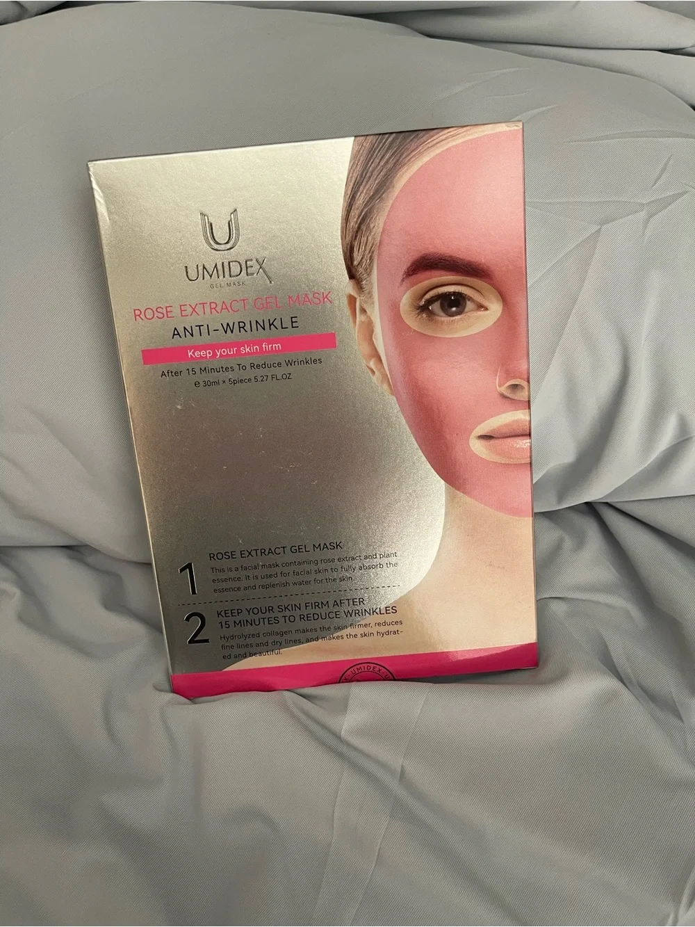 UMIDEX Rose Extract Gel Anti-Wrinkle Mask — Pink 5 pack